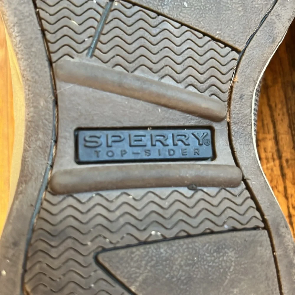 Sperry topsider boat shoes tan leather preppy men’s 8